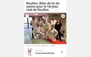 Bilan de fin de saison du Taï-jitsu Club Rouillon